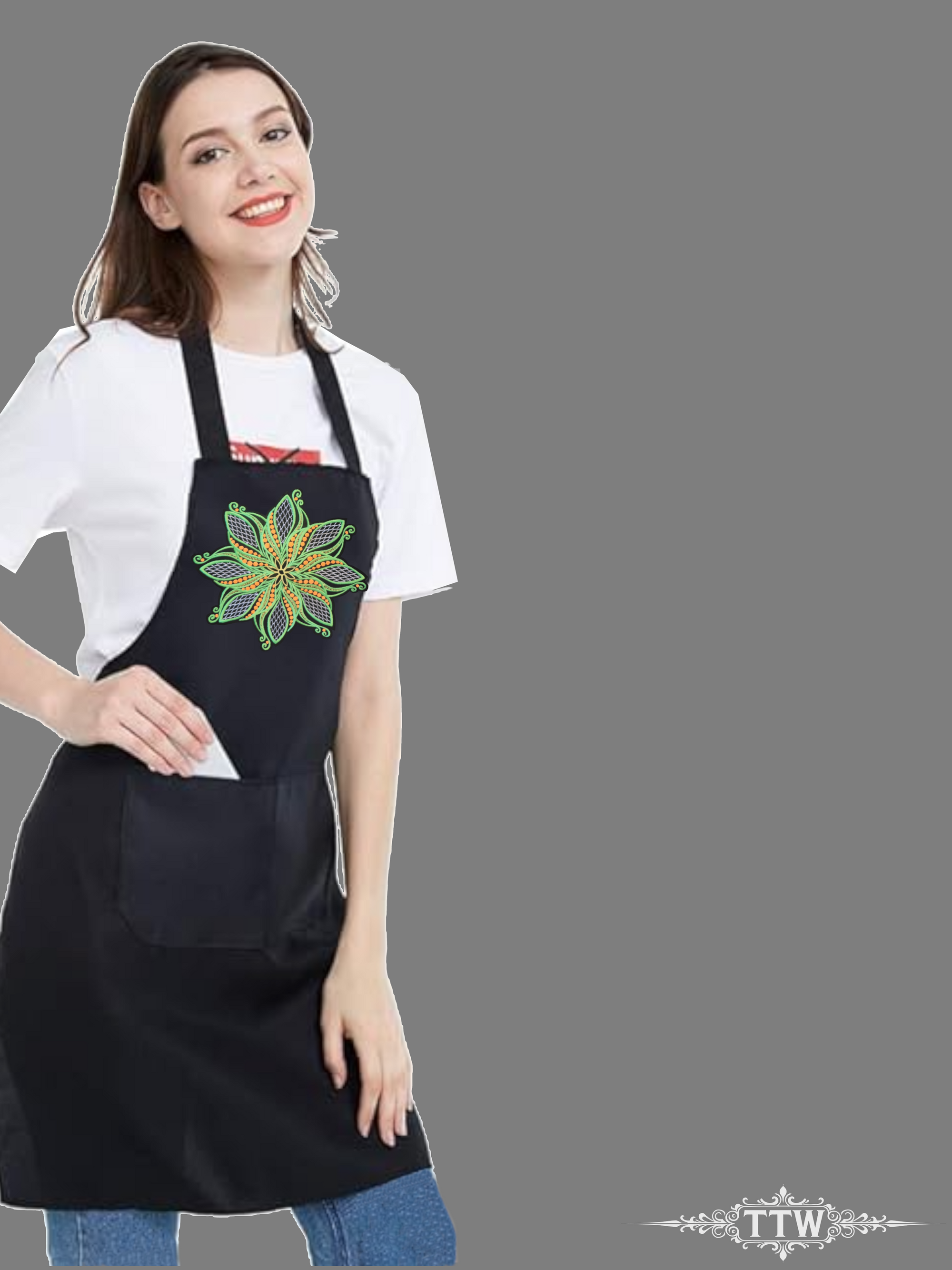 Green Spiral Apron