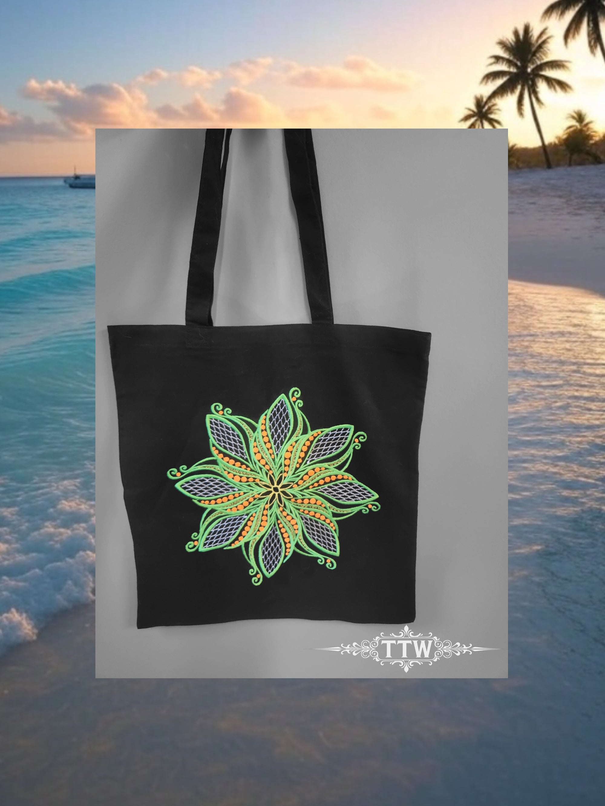 Green Swirl Tote Bag